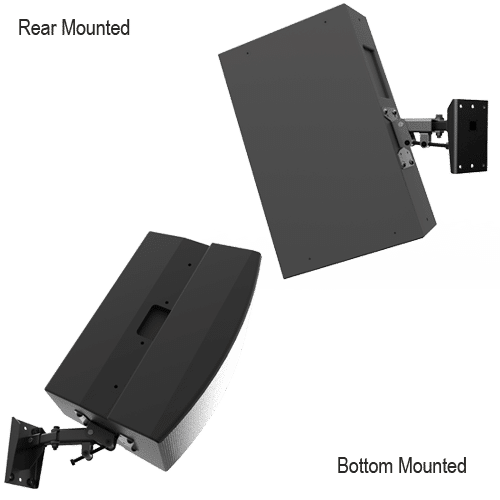 MM-120 MULTIMOUNT, 120 LB/54 KG, INDOOR SPEAKER WALL MOUNT (BOTTOM/BACK MOUNT FOR 4 HOLE MOUNTING PATTERNS)